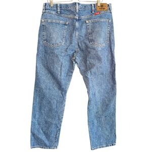 36x30 Wrangler Mens Blue 100% Cotton Denim Jeans Straight Leg Retro